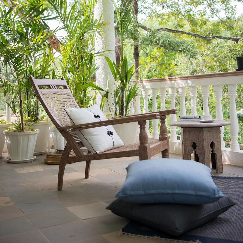 QSWRD 24 x 24 Outdoor Pillow Inserts Pack of 2 Water Resistant Patio Furniture Pillows Decorative Porch Couch Pillows Premium Square Sofa Pillow, White - Image 2